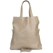 Geanta shopper din piele naturala DiAmanti Brindisi Taupe Deschis D1526